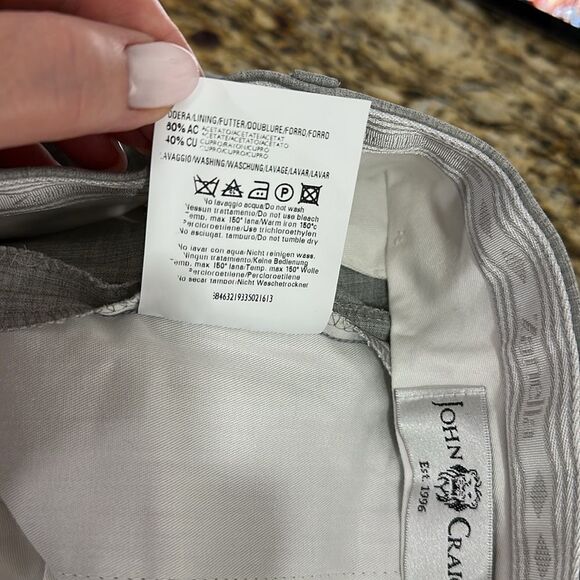 John Craig Zanella Wool Gray Straight Leg Classic Pants Size 36 - Picture 6 of 9